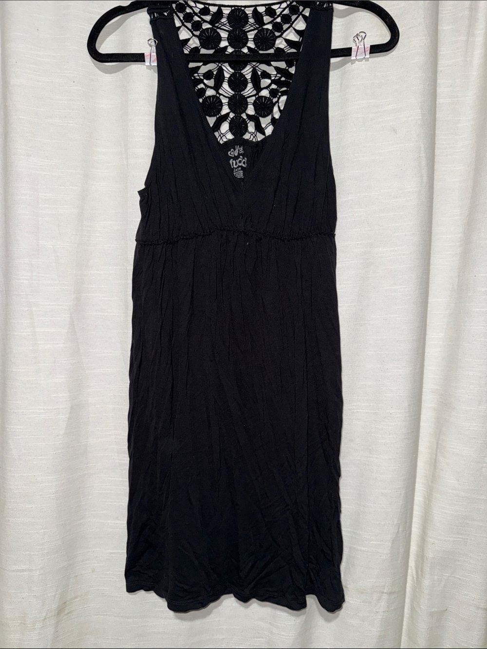 Mudd Black Midi Dress with Crochet Lace Back